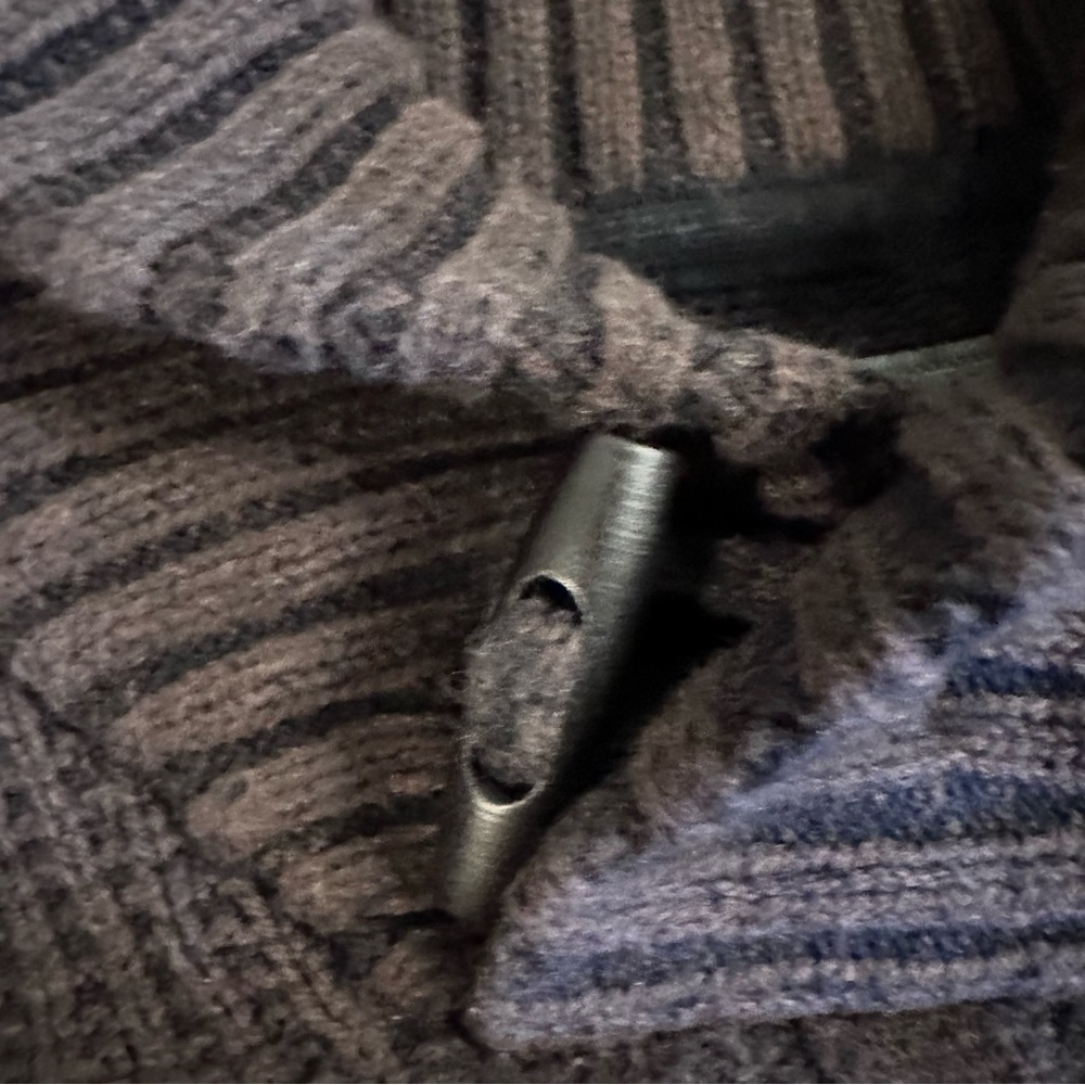 Method Shawl Collar Toggle Button Cable Knit Swea… - image 4